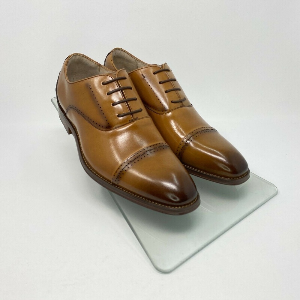 Stacy Adams Barris Cap Toe Oxford Tan Men's Size 8